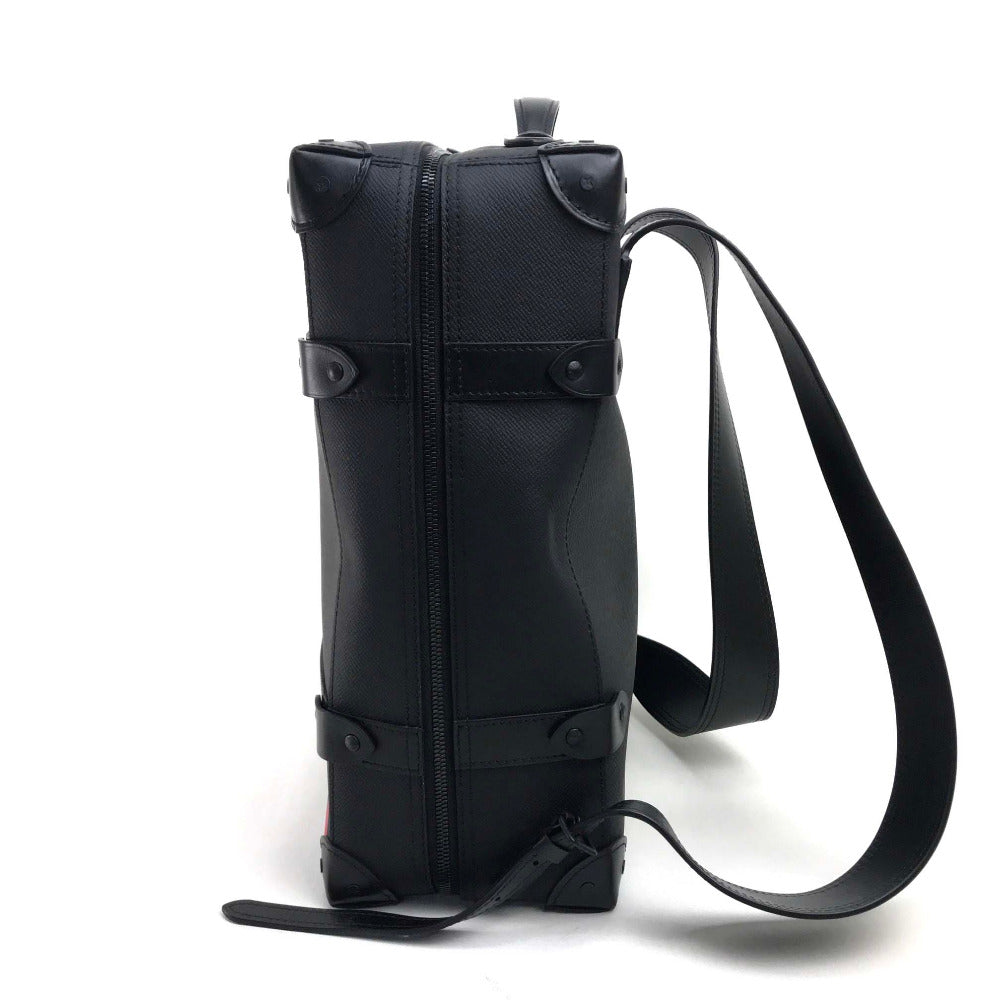 LOUIS VUITTON Backpack M30337 Taiga Leather black taiga rainbow Soft Trunk Backpack PM mens Used Authentic