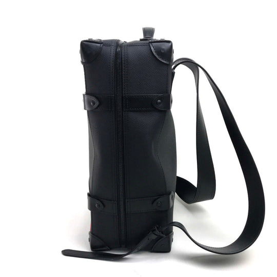 LOUIS VUITTON Backpack M30337 Taiga Leather black taiga rainbow Soft Trunk Backpack PM mens Used Authentic