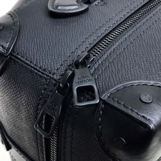 LOUIS VUITTON Backpack M30337 Taiga Leather black taiga rainbow Soft Trunk Backpack PM mens Used Authentic