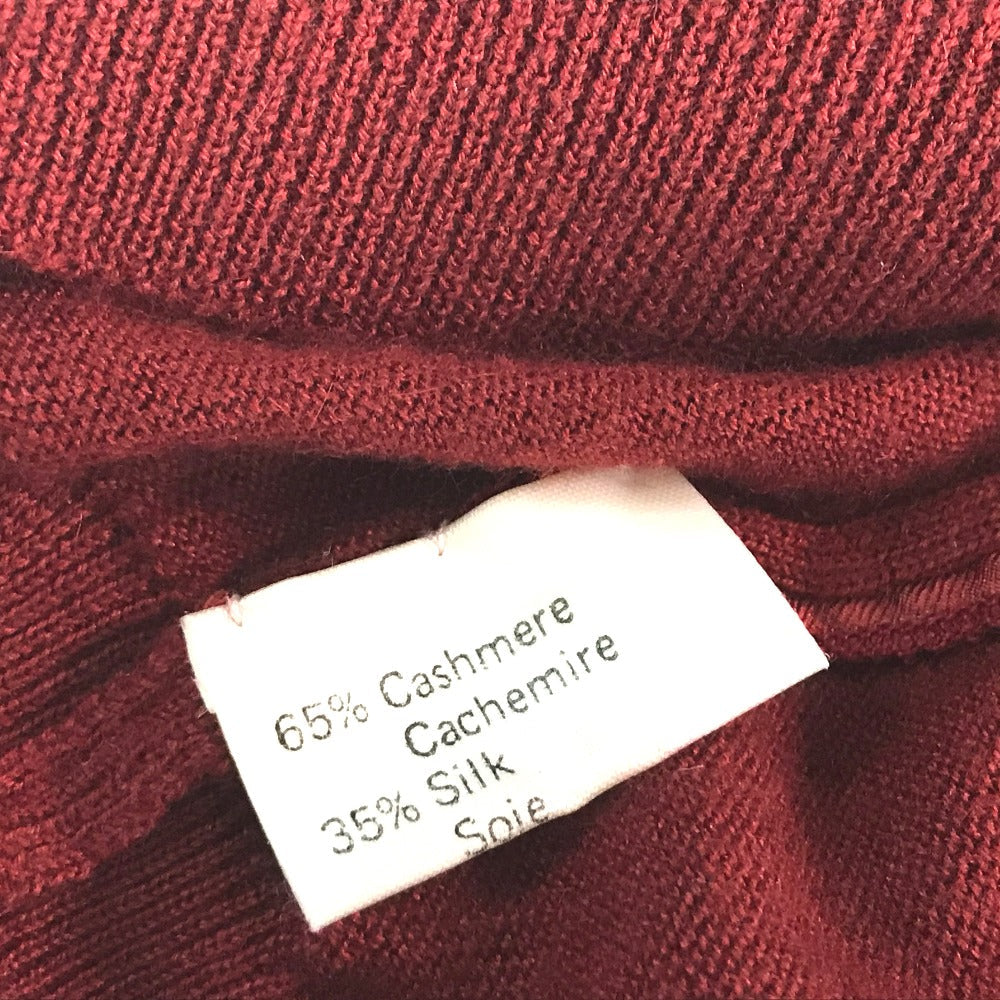 HERMES knit cashmere Red x yellow Tops shirt All-over print with hood Women 36 Used Authentic