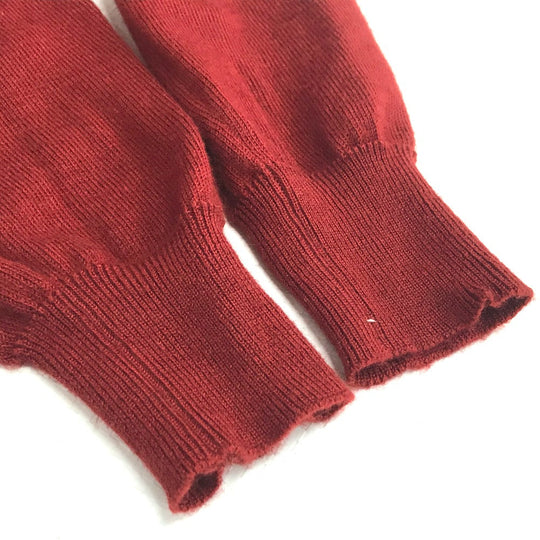 HERMES knit cashmere Red x yellow Tops shirt All-over print with hood Women 36 Used Authentic