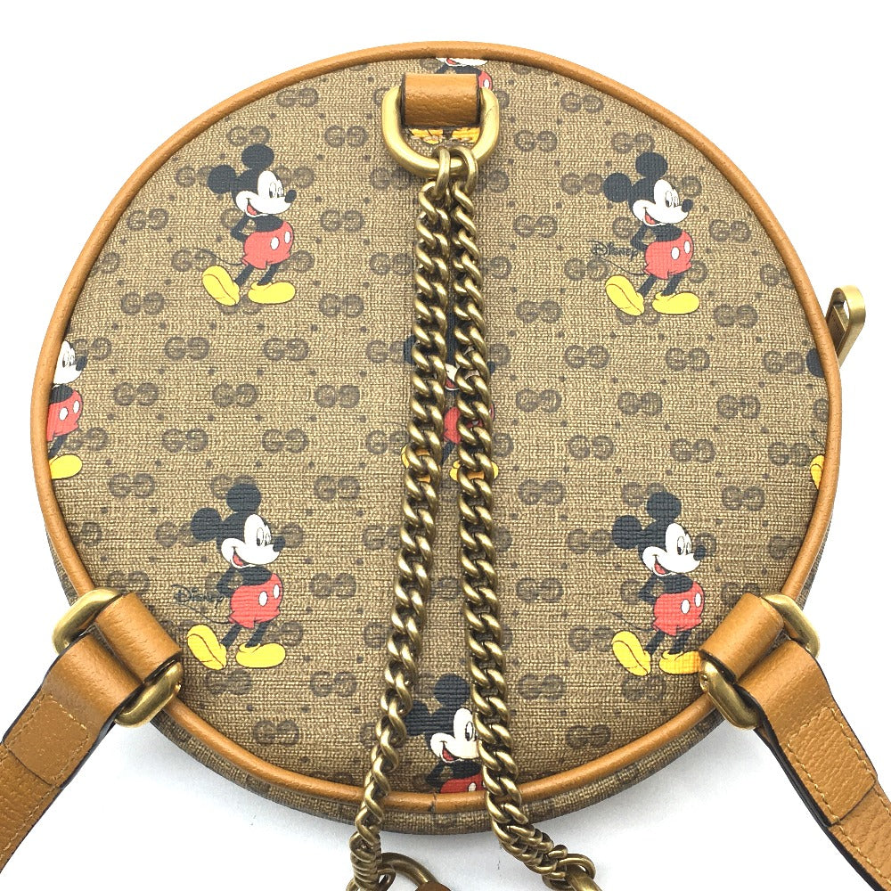 GUCCI Backpack 603730 PVC / Leather Beige type Ebony Mini GG Supreme GUCCI x DISNEY collaboration Mickey print