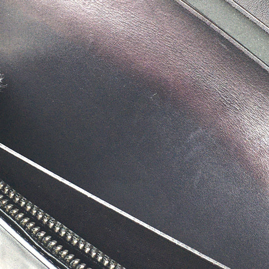 Berluti Folded wallet leather Dark purple typex black calligraphy Ebene mens Used Authentic