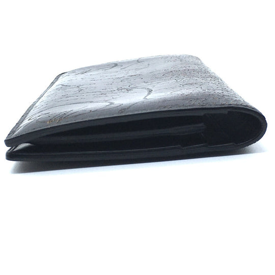 Berluti Folded wallet leather Dark purple typex black calligraphy Ebene mens Used Authentic