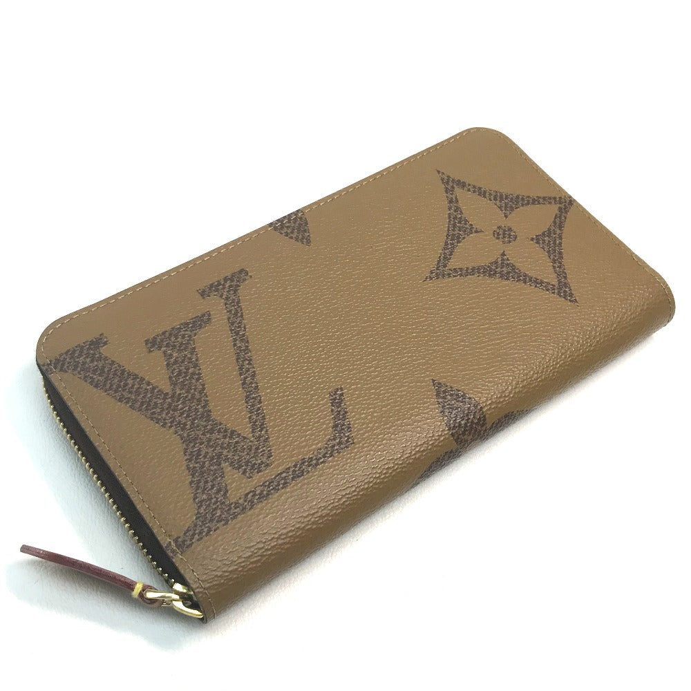 LOUIS VUITTON Long Wallet Purse M67687 Monogram reverse canvas Brown Monogram Giant Zippy wallet Women Used Authentic
