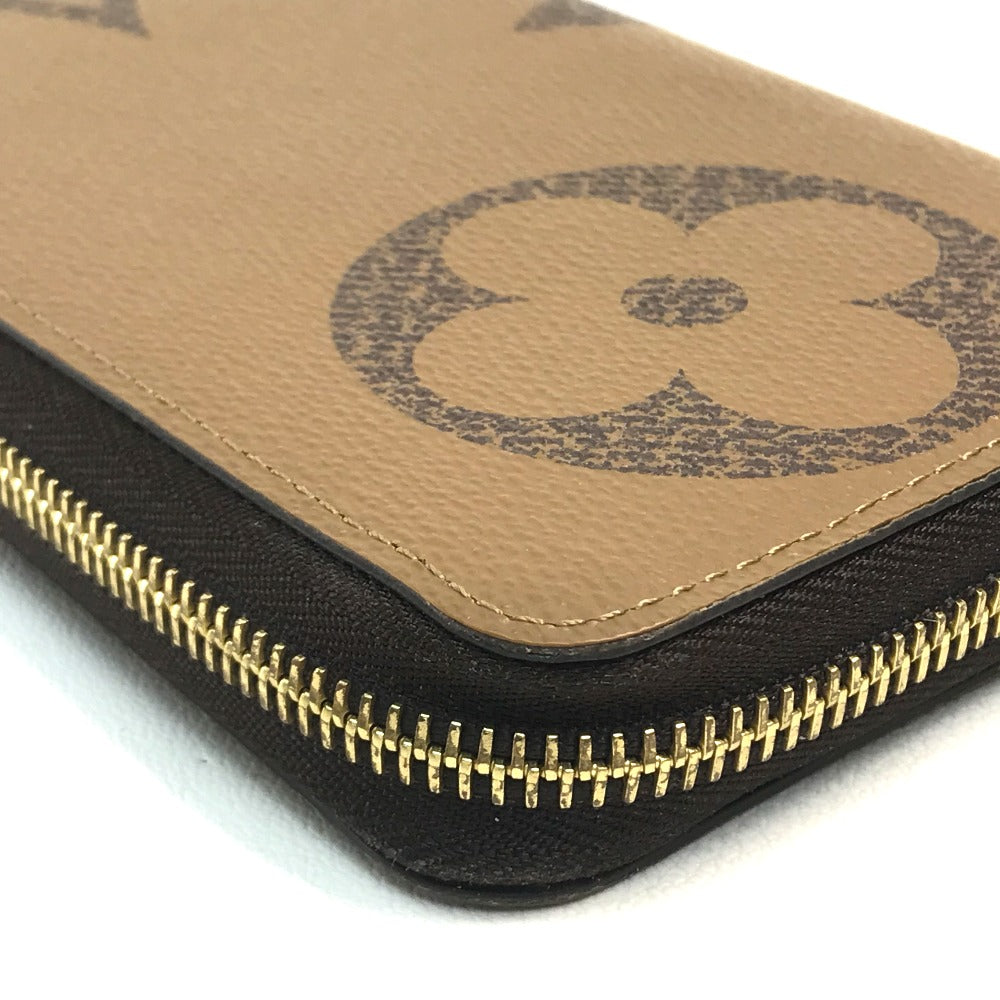 LOUIS VUITTON Long Wallet Purse M67687 Monogram reverse canvas Brown Monogram Giant Zippy wallet Women Used Authentic