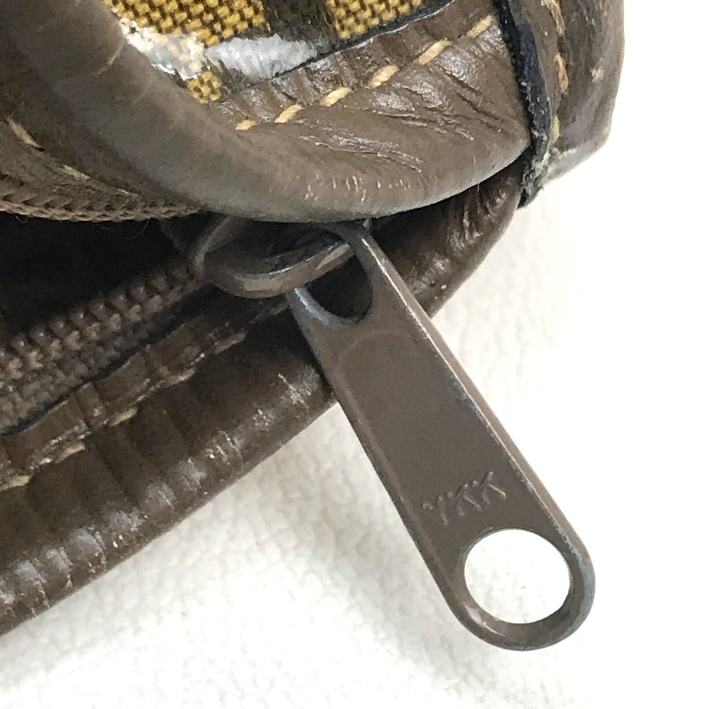 FENDI Shoulder Bag Plastics/Leather Brown Crossbody FF Zucca Pattern Women Used Authentic