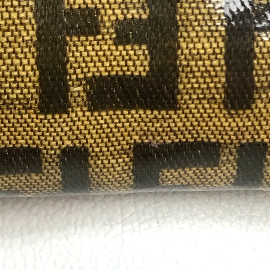 FENDI Shoulder Bag Plastics/Leather Brown Crossbody FF Zucca Pattern Women Used Authentic
