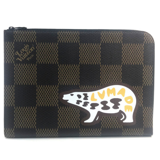 LOUIS VUITTON Clutch bag N60390 Damier canvas Brown Damier Giant Pochette Jules mens Used Authentic