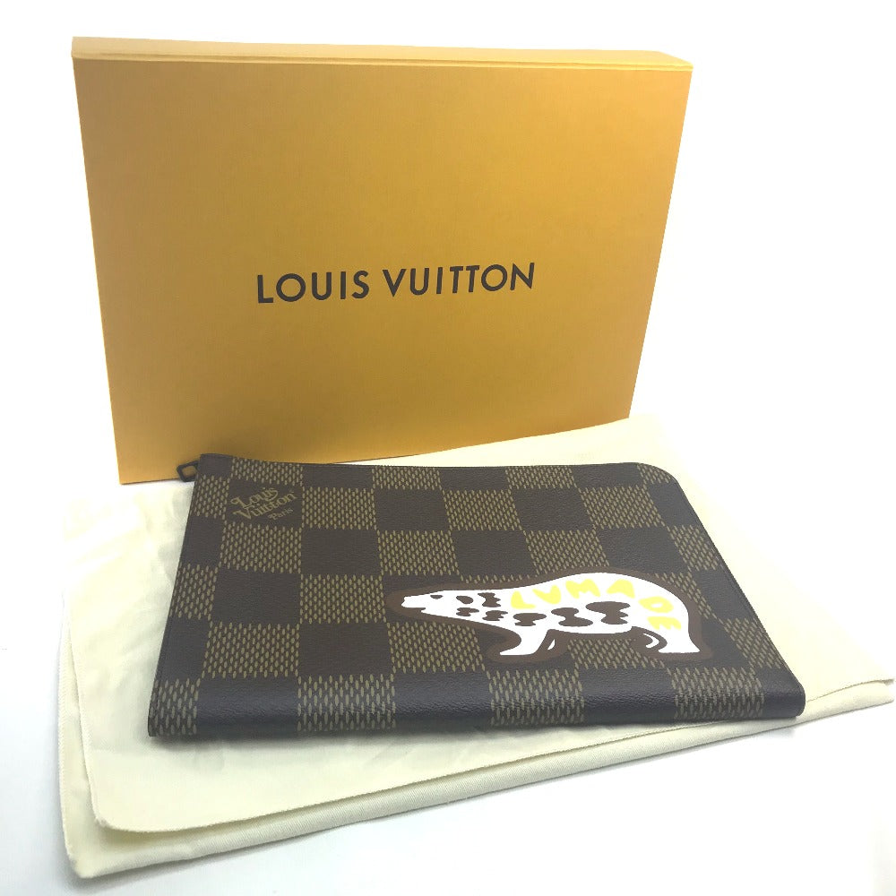 LOUIS VUITTON Clutch bag N60390 Damier canvas Brown Damier Giant Pochette Jules mens Used Authentic