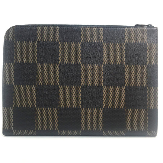 LOUIS VUITTON Clutch bag N60390 Damier canvas Brown Damier Giant Pochette Jules mens Used Authentic