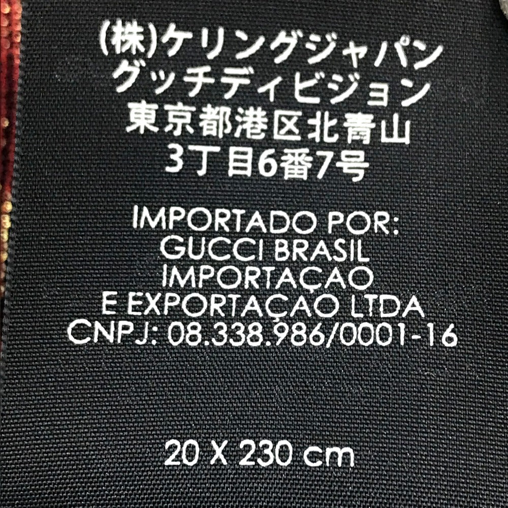 GUCCI Scarf wool Navy x Gold x Red V line mens Used Authentic