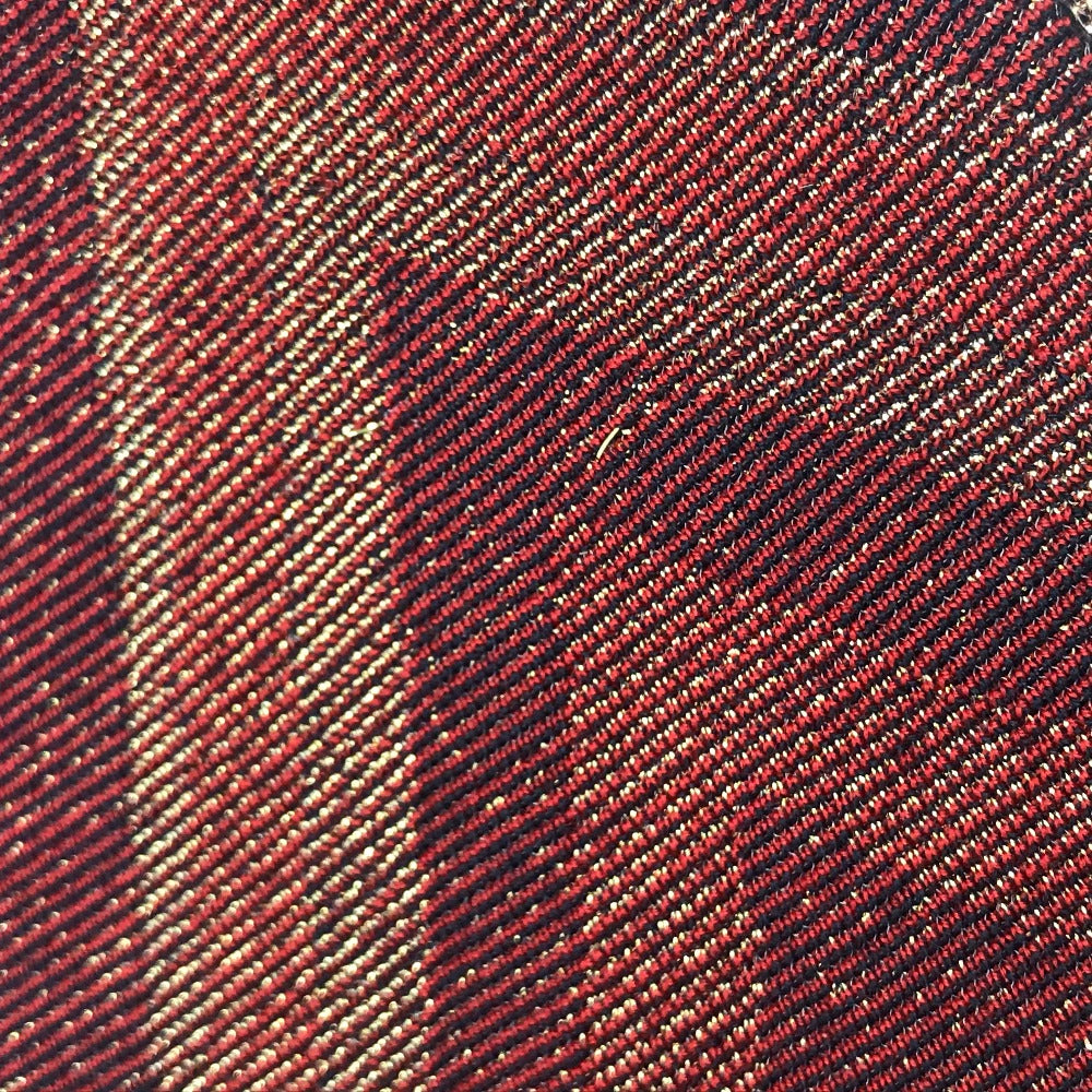 GUCCI Scarf wool Navy x Gold x Red V line mens Used Authentic