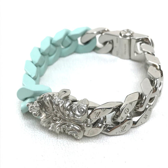 LOUIS VUITTON bracelet MP2630 ceramic Pastel green type Bracelet LV Sculpture Chain Women L Used Authentic