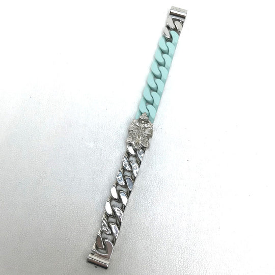 LOUIS VUITTON bracelet MP2630 ceramic Pastel green type Bracelet LV Sculpture Chain Women L Used Authentic