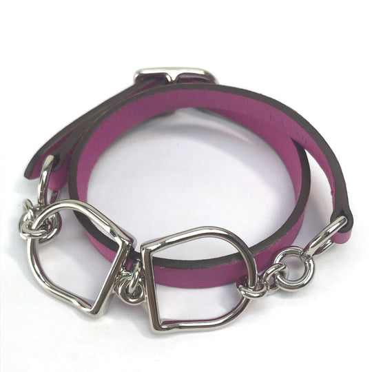HERMES bracelet Vaux Swift purple Accessories Etrie de Bourtour Women T2 Used Authentic