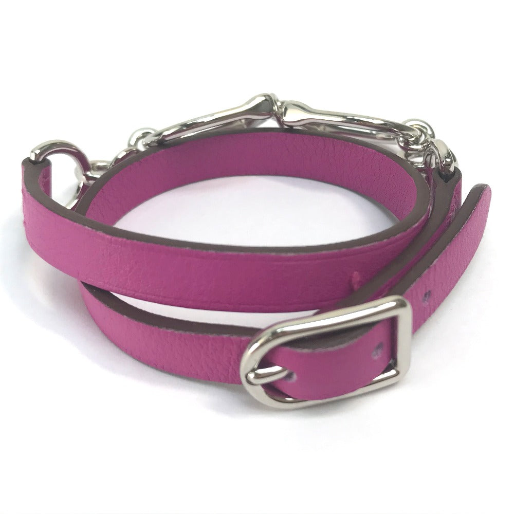 HERMES bracelet Vaux Swift purple Accessories Etrie de Bourtour Women T2 Used Authentic