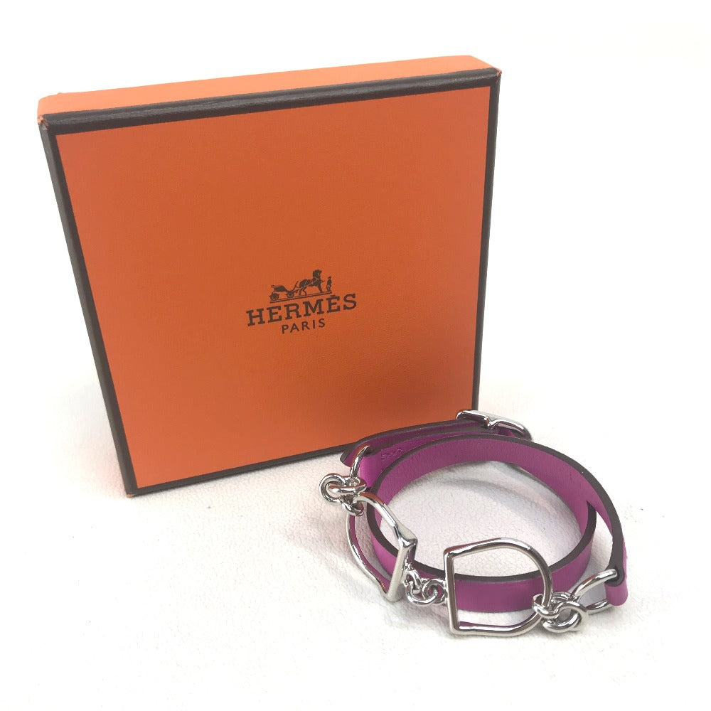 HERMES bracelet Vaux Swift purple Accessories Etrie de Bourtour Women T2 Used Authentic