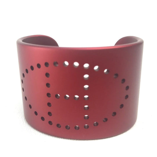 HERMES bracelet aluminum Rouge Sunset aluminum Women Used Authentic