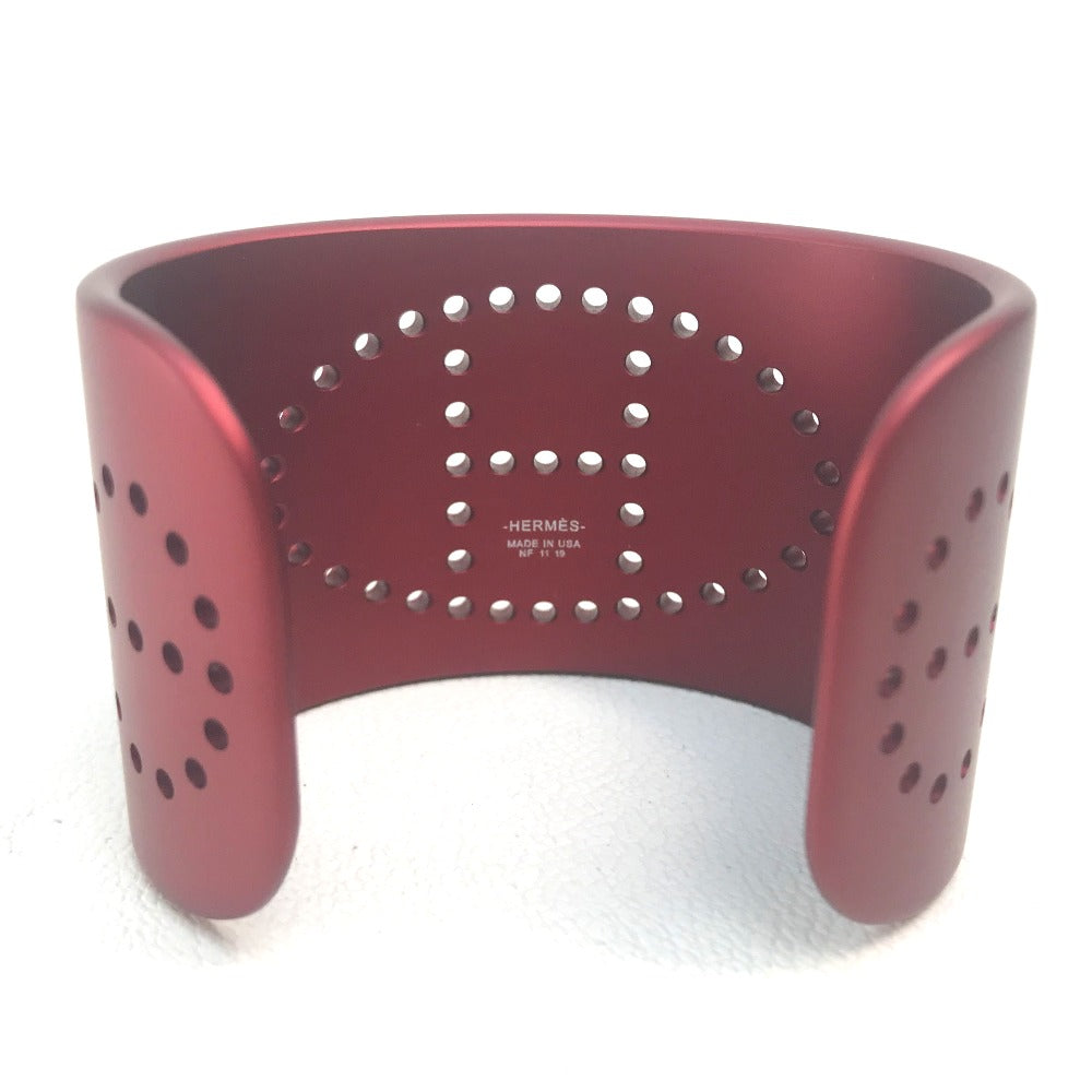 HERMES bracelet aluminum Rouge Sunset aluminum Women Used Authentic