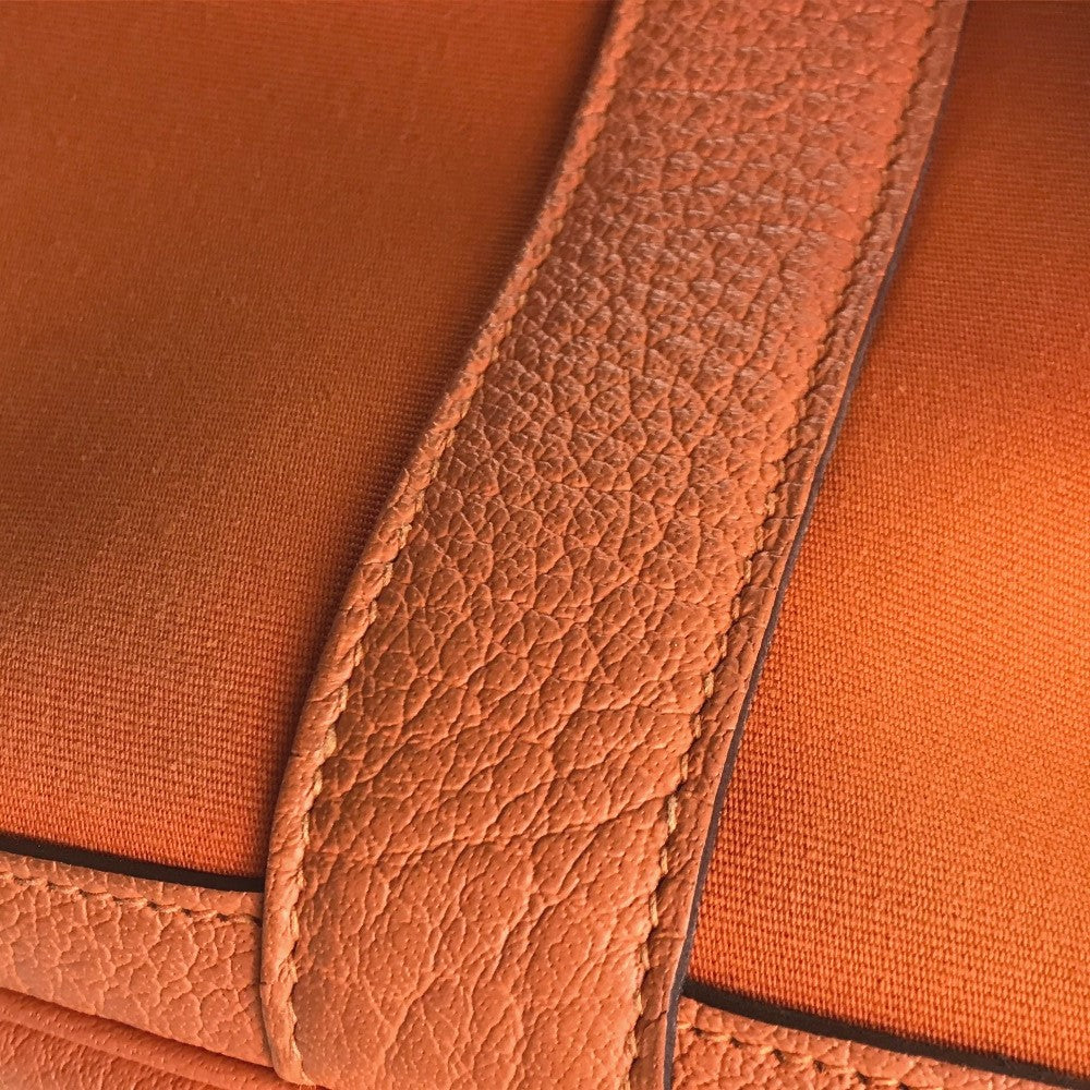 HERMES Tote Bag Towar Office / Leather Orange Garden party PM Women Used Authentic