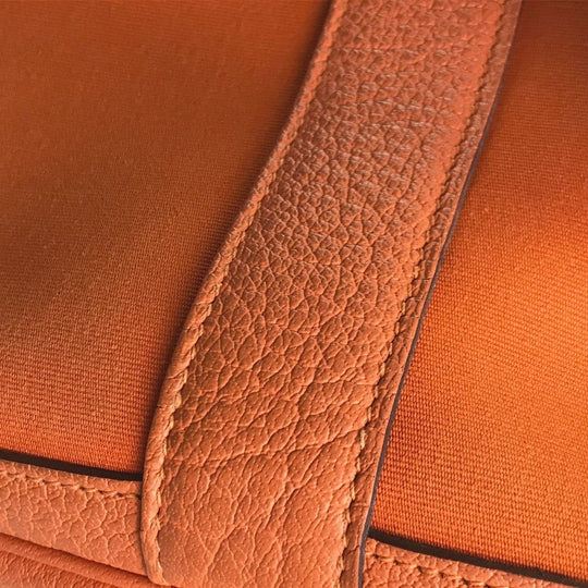 HERMES Tote Bag Towar Office / Leather Orange Garden party PM Women Used Authentic