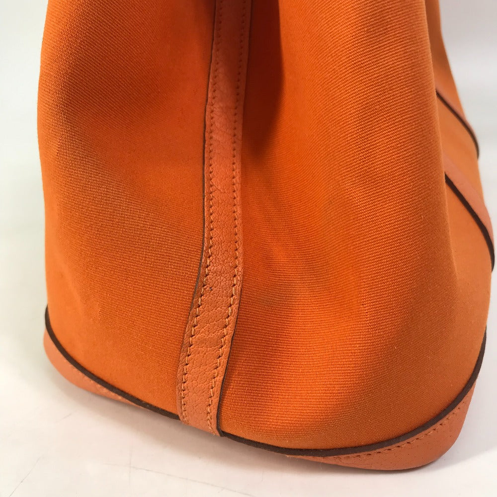 HERMES Tote Bag Towar Office / Leather Orange Garden party PM Women Used Authentic