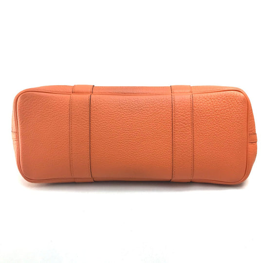 HERMES Tote Bag Towar Office / Leather Orange Garden party PM Women Used Authentic