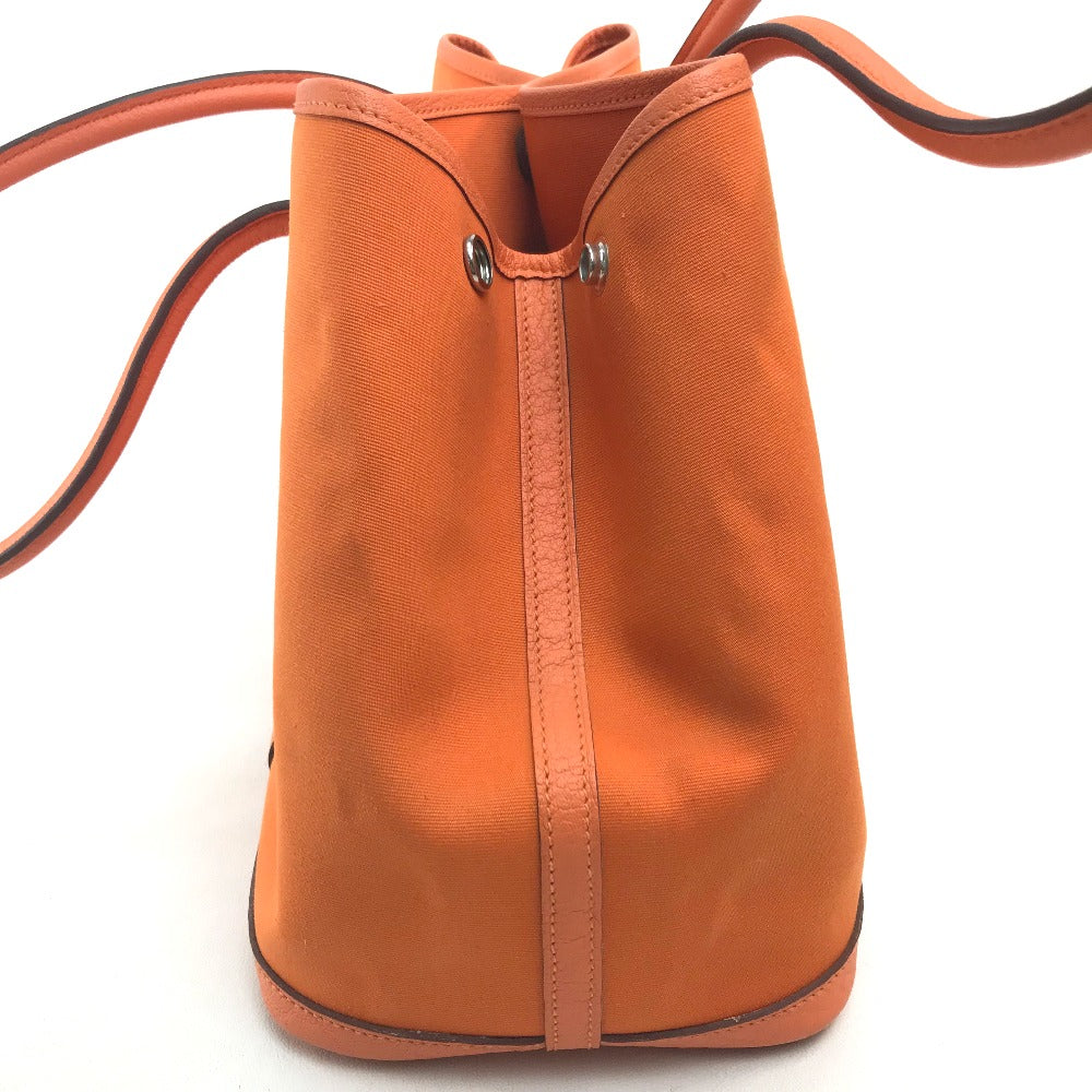 HERMES Tote Bag Towar Office / Leather Orange Garden party PM Women Used Authentic
