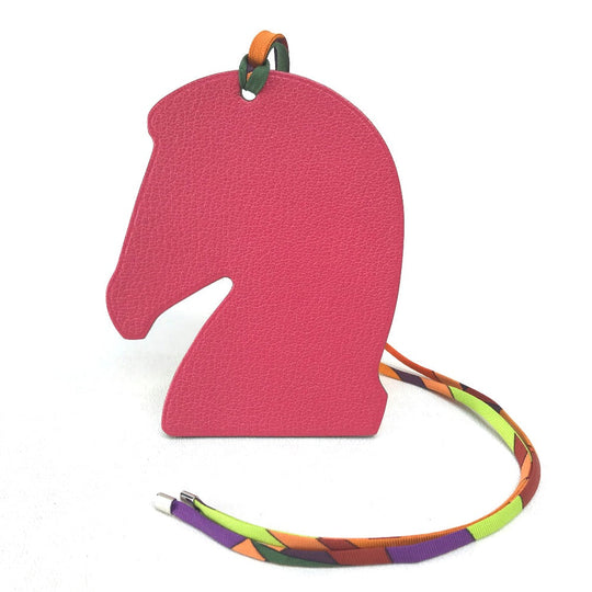 HERMES charm Chevre / Silk Pink purple / orange Samarkand Women Used Authentic