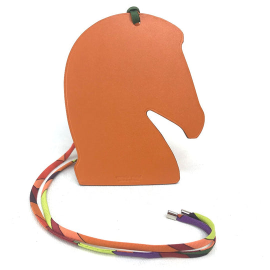 HERMES charm Chevre / Silk Pink purple / orange Samarkand Women Used Authentic