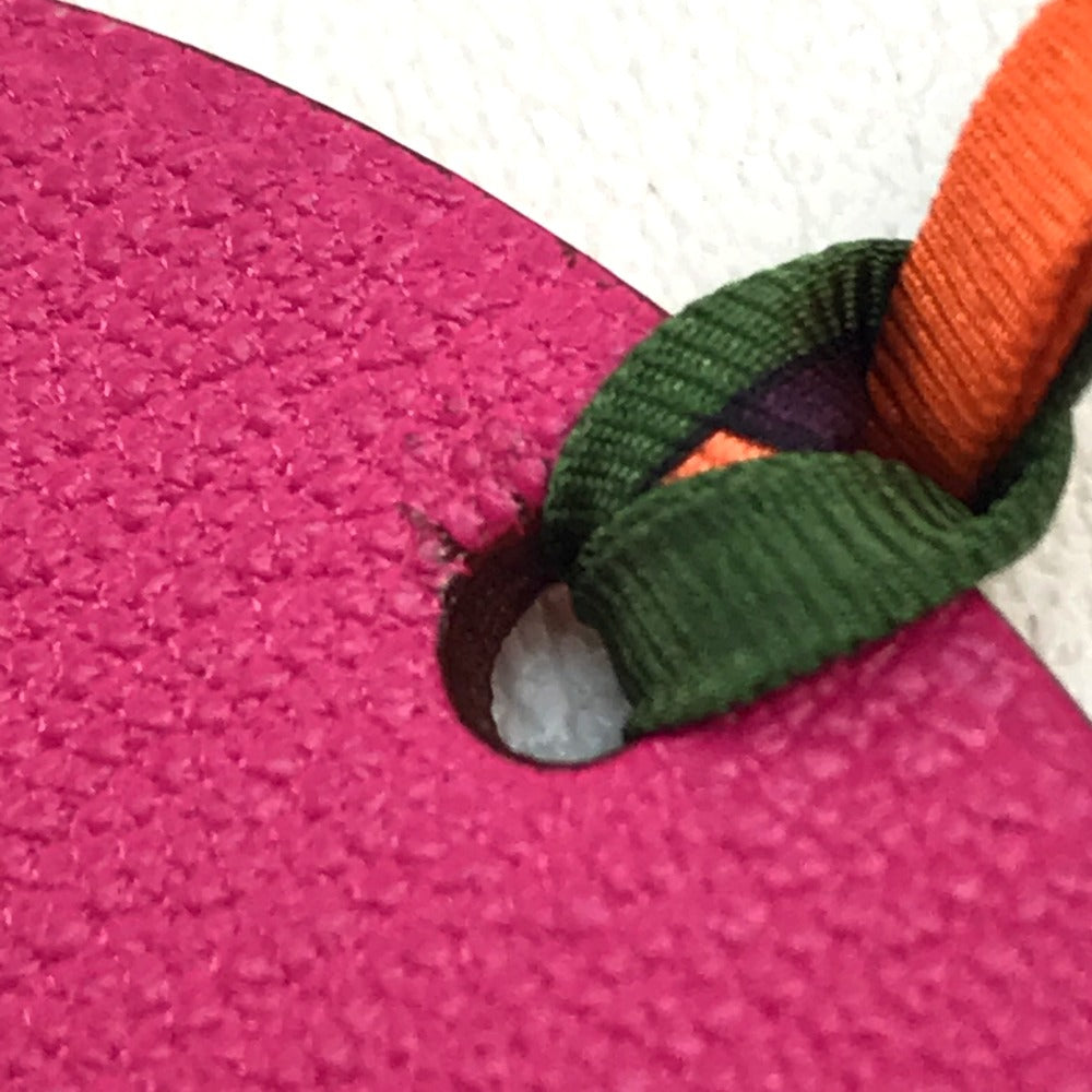 HERMES charm Chevre / Silk Pink purple / orange Samarkand Women Used Authentic