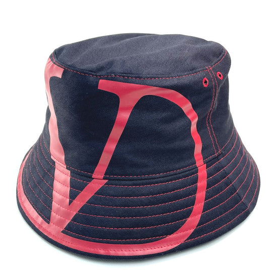 Valentino Garavani hat Cotton, Nylon Navy type x red apparel V logo mens 59 Used Authentic