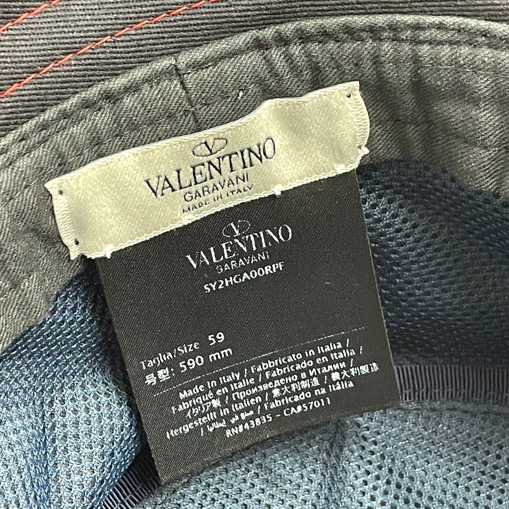 Valentino Garavani hat Cotton, Nylon Navy type x red apparel V logo mens 59 Used Authentic