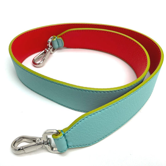 FENDI Shoulder strap leather Light blue x orange x yellow By color Strap you Women Used Authentic