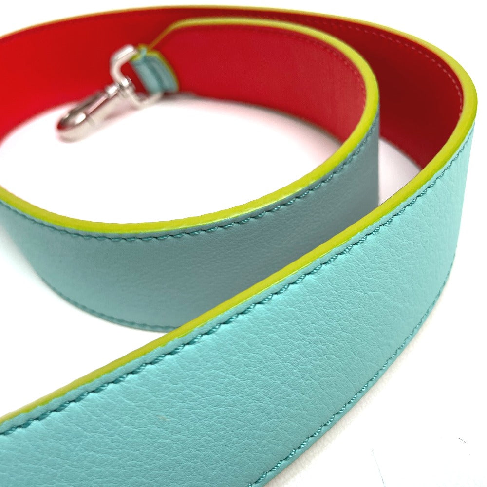 FENDI Shoulder strap leather Light blue x orange x yellow By color Strap you Women Used Authentic