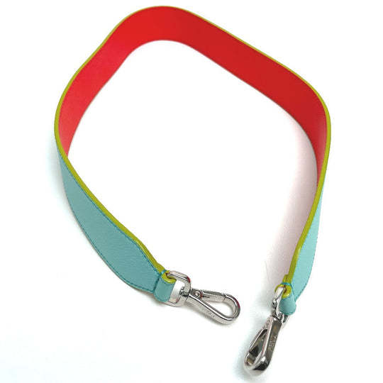 FENDI Shoulder strap leather Light blue x orange x yellow By color Strap you Women Used Authentic