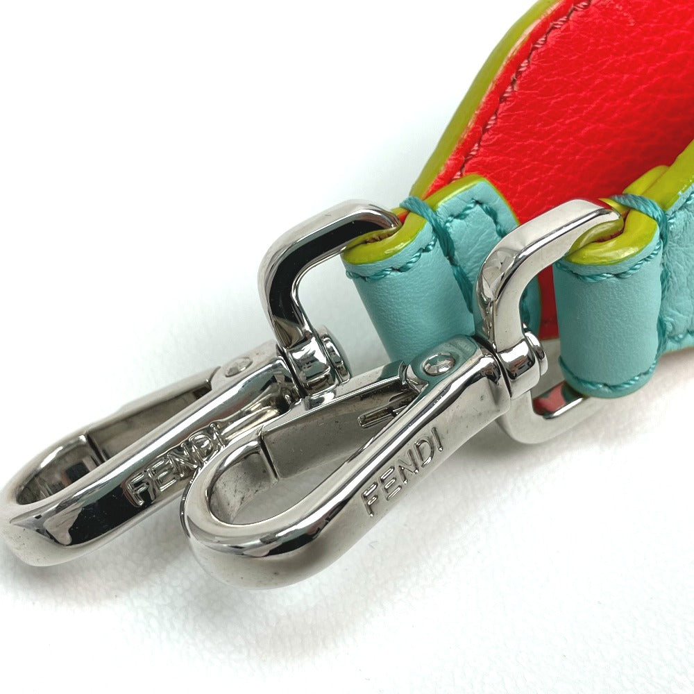FENDI Shoulder strap leather Light blue x orange x yellow By color Strap you Women Used Authentic