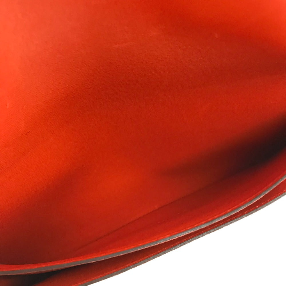 HERMES Long Wallet Purse Togo Orange red Dogon GM Dogon Duo unisex Secondhand Authentic