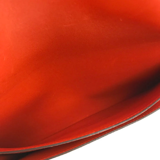 HERMES Long Wallet Purse Togo Orange red Dogon GM Dogon Duo unisex Secondhand Authentic