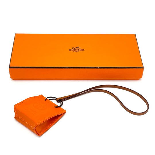 HERMES charm Anjou Miro, Swift, Silver Orange Shopper charm Sac Orange Women Used Authentic