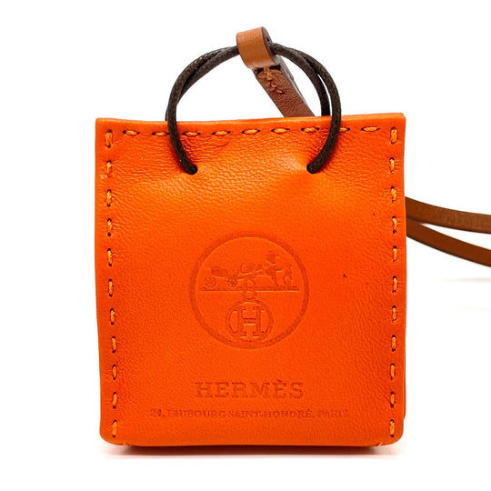 HERMES charm Anjou Miro, Swift, Silver Orange Shopper charm Sac Orange Women Used Authentic