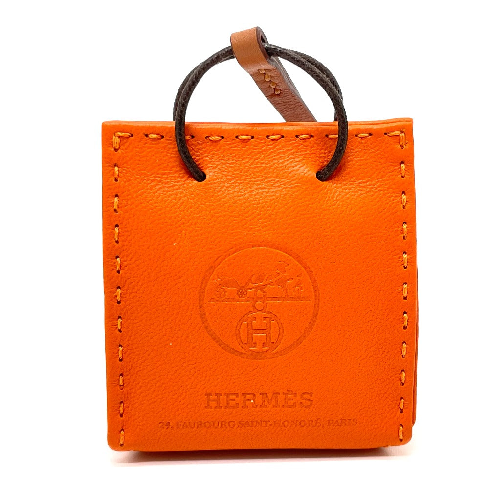 HERMES charm Anjou Miro, Swift, Silver Orange Shopper charm Sac Orange Women Used Authentic