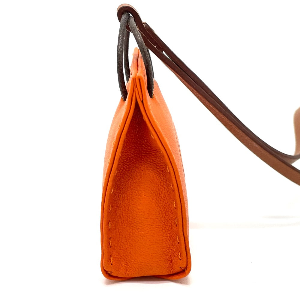 HERMES charm Anjou Miro, Swift, Silver Orange Shopper charm Sac Orange Women Used Authentic