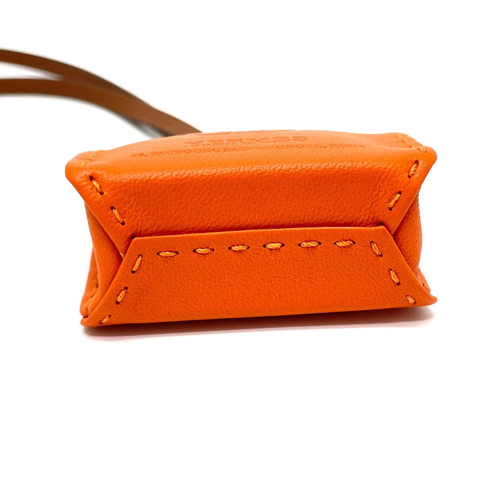 HERMES charm Anjou Miro, Swift, Silver Orange Shopper charm Sac Orange Women Used Authentic