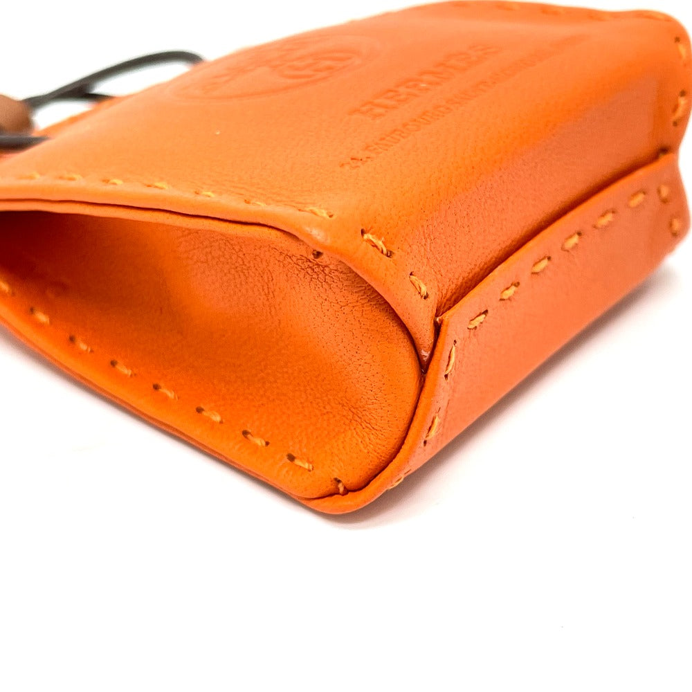 HERMES charm Anjou Miro, Swift, Silver Orange Shopper charm Sac Orange Women Used Authentic