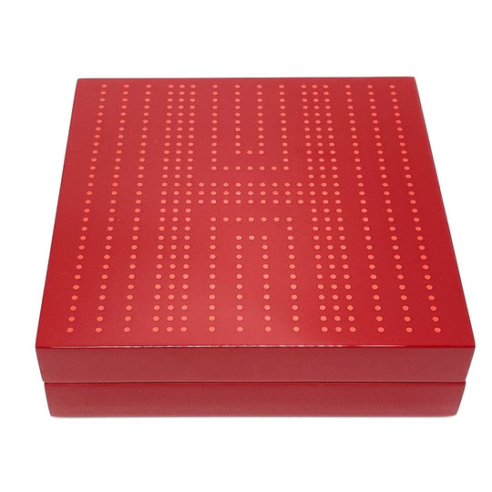 HERMES Accessory case lacquer Bordeaux H logo H Dot BOX lacquer finish Women Used Authentic