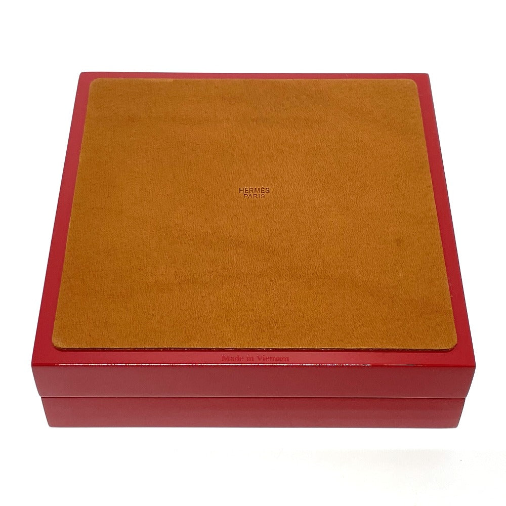 HERMES Accessory case lacquer Bordeaux H logo H Dot BOX lacquer finish Women Used Authentic