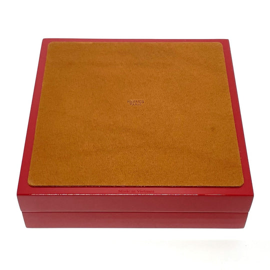 HERMES Accessory case lacquer Bordeaux H logo H Dot BOX lacquer finish Women Used Authentic