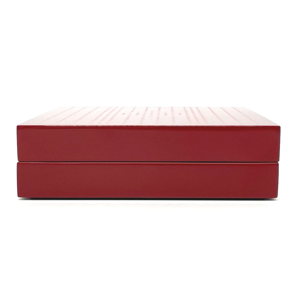 HERMES Accessory case lacquer Bordeaux H logo H Dot BOX lacquer finish Women Used Authentic